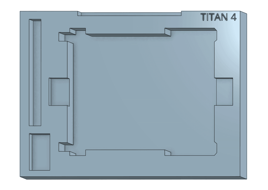 Case #1 foam layout CAD, the main unit and tablet cavity