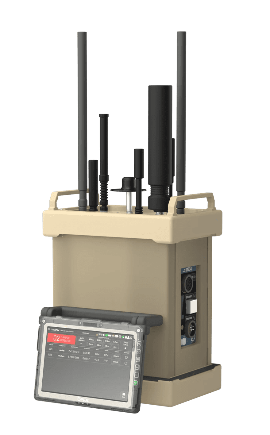 Case #1, the Titan unit with its antennas and tablet